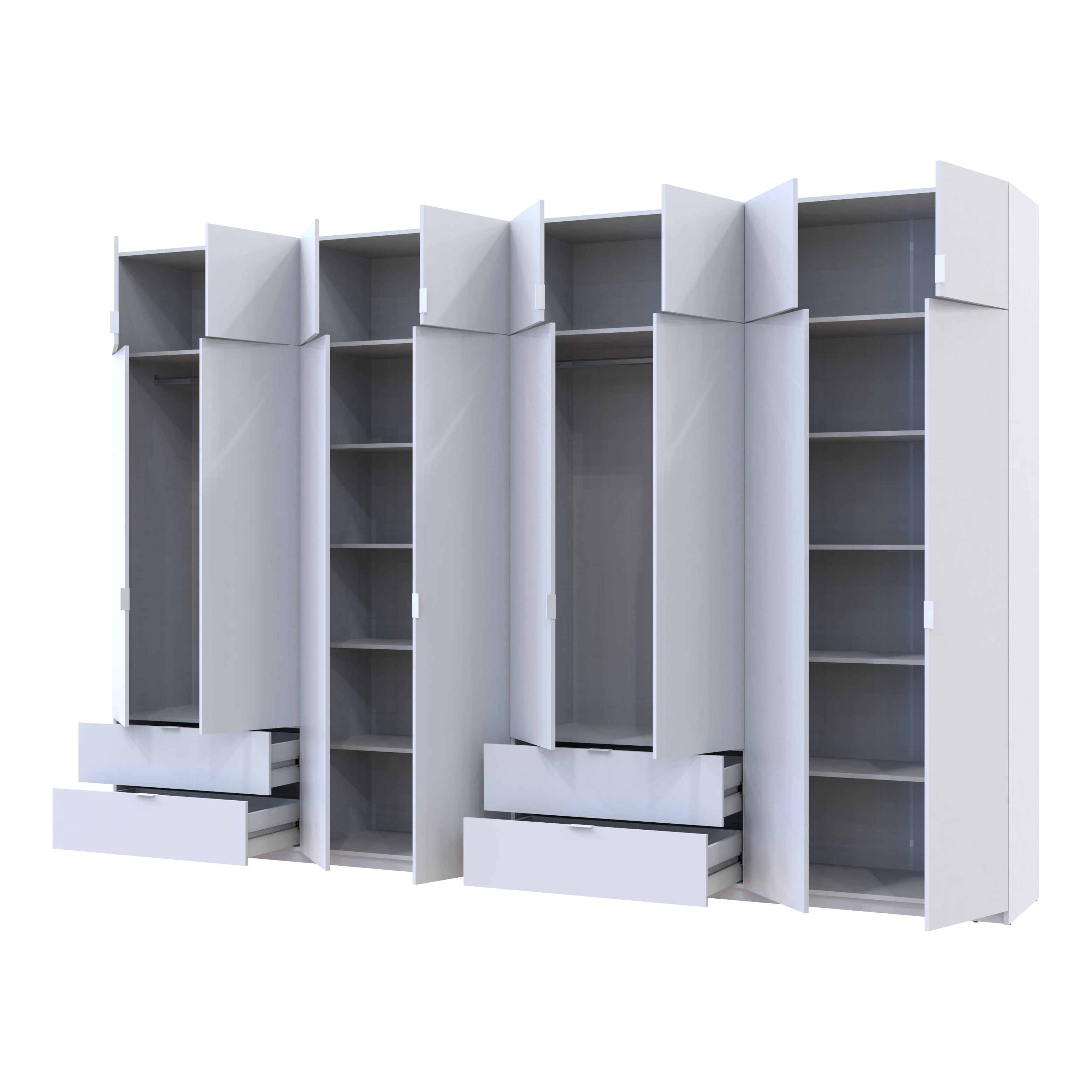 Комплект шкафов Лукас 807362881 4+4 ДСП 360х50х240 см Белый (42005142)