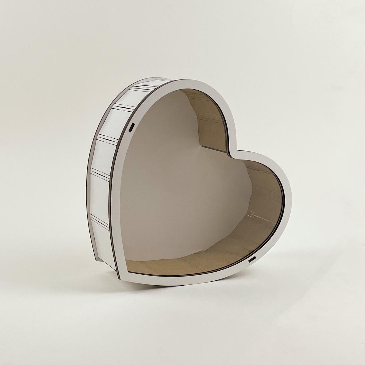 Коробка Серце з прозорою кришкою 3 Білий (4909)