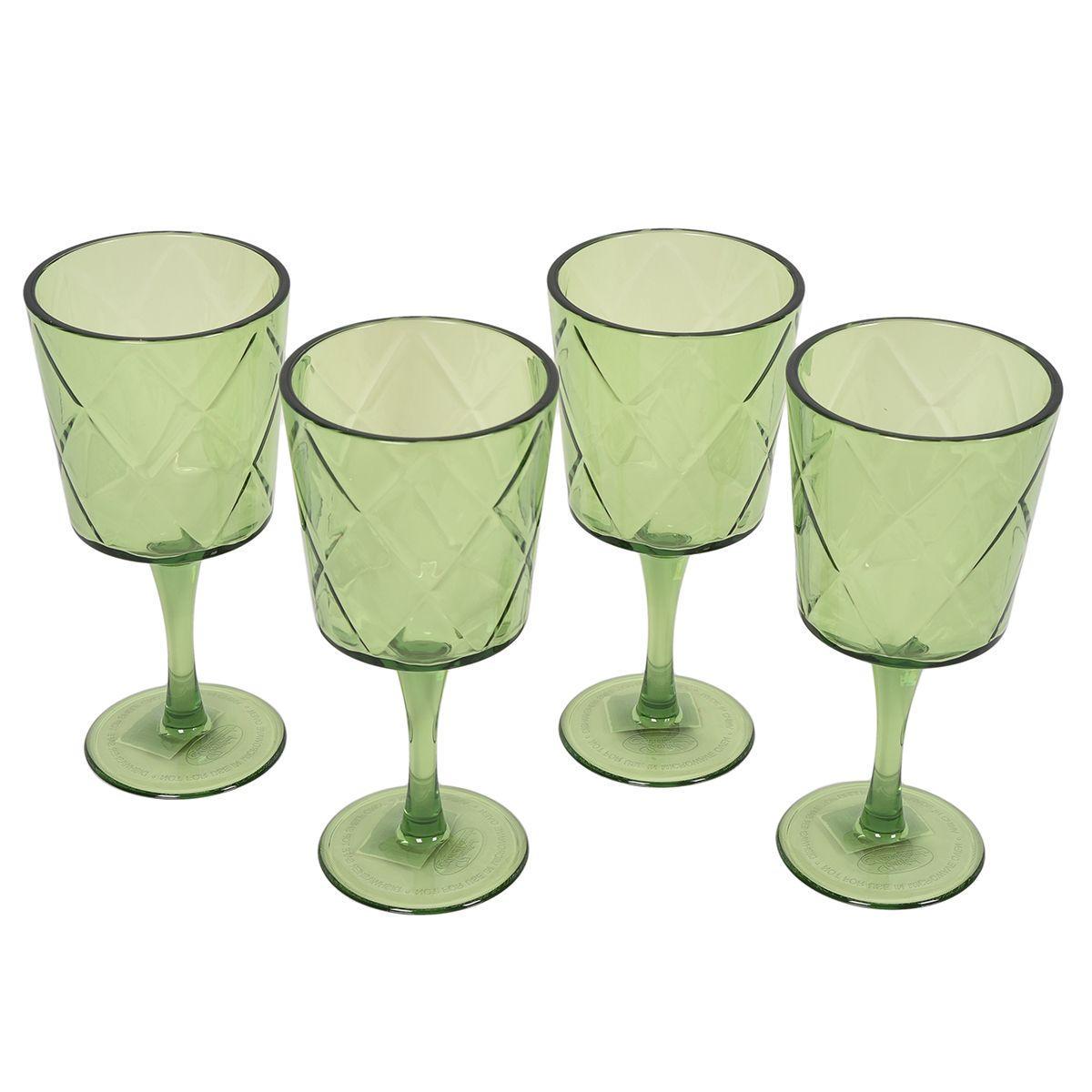 Набір келихів для вина Certified International Алмазні грані 410 мл/4 шт. Зелений (20438-set) - фото 6 Набір келихів для вина Certified International Алмазні грані 410 мл/4 шт. Зелений (20438-set) - фото 6