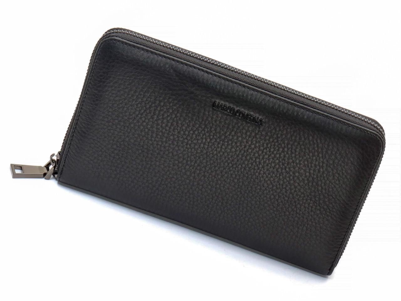 Кошелек-клатч Marco Coverna с блоком под карты под одной молнией из натуральной кожи Черный (МС-5901Q) - фото 3 Кошелек-клатч Marco Coverna с блоком под карты под одной молнией из натуральной кожи Черный (МС-5901Q) - фото 3