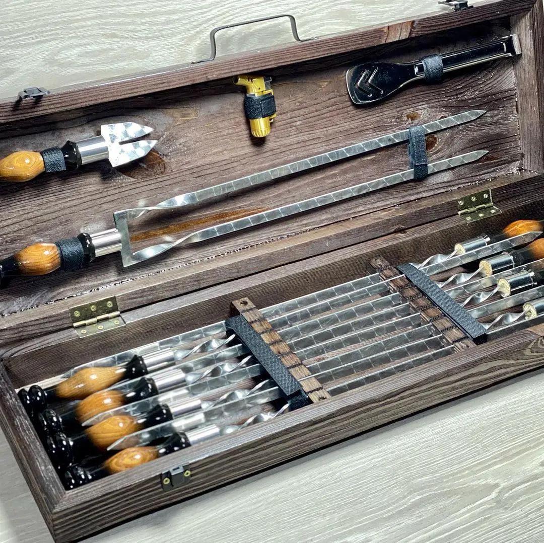 Набор шампуров ПРЕМИУМ-2 в кейсе (10648457) - фото 3 Набор шампуров ПРЕМИУМ-2 в кейсе (10648457) - фото 3