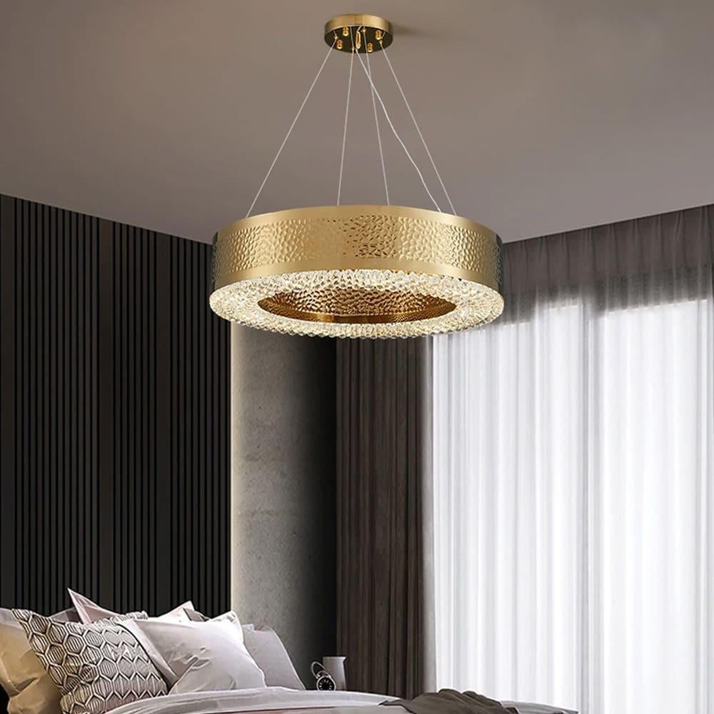 Люстра невероятная дизайнерская с хрусталиками Ø 60 см Золотой (D7300-600 GD)