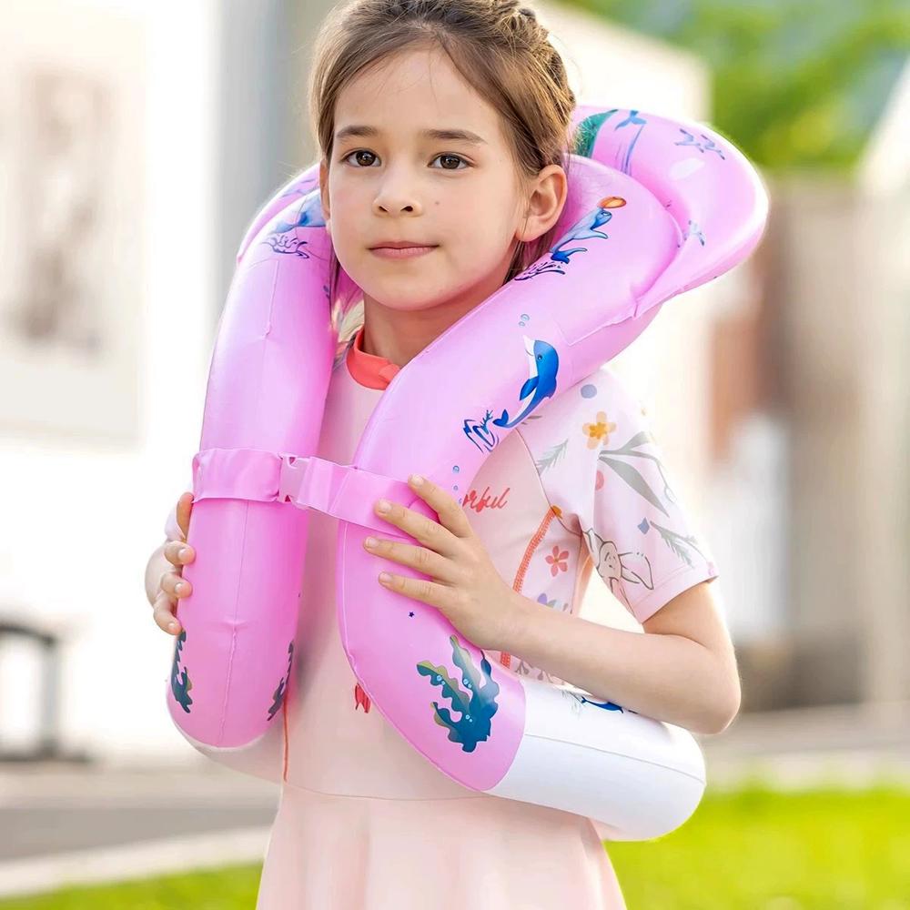 Жилет надувний для плавання для дітей Рожевий - фото 5