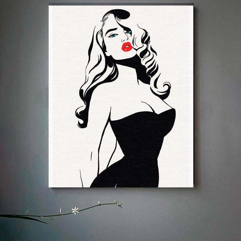 Картина по номерам ART CRAFT Lady in black 30х40 см (10060-AC)