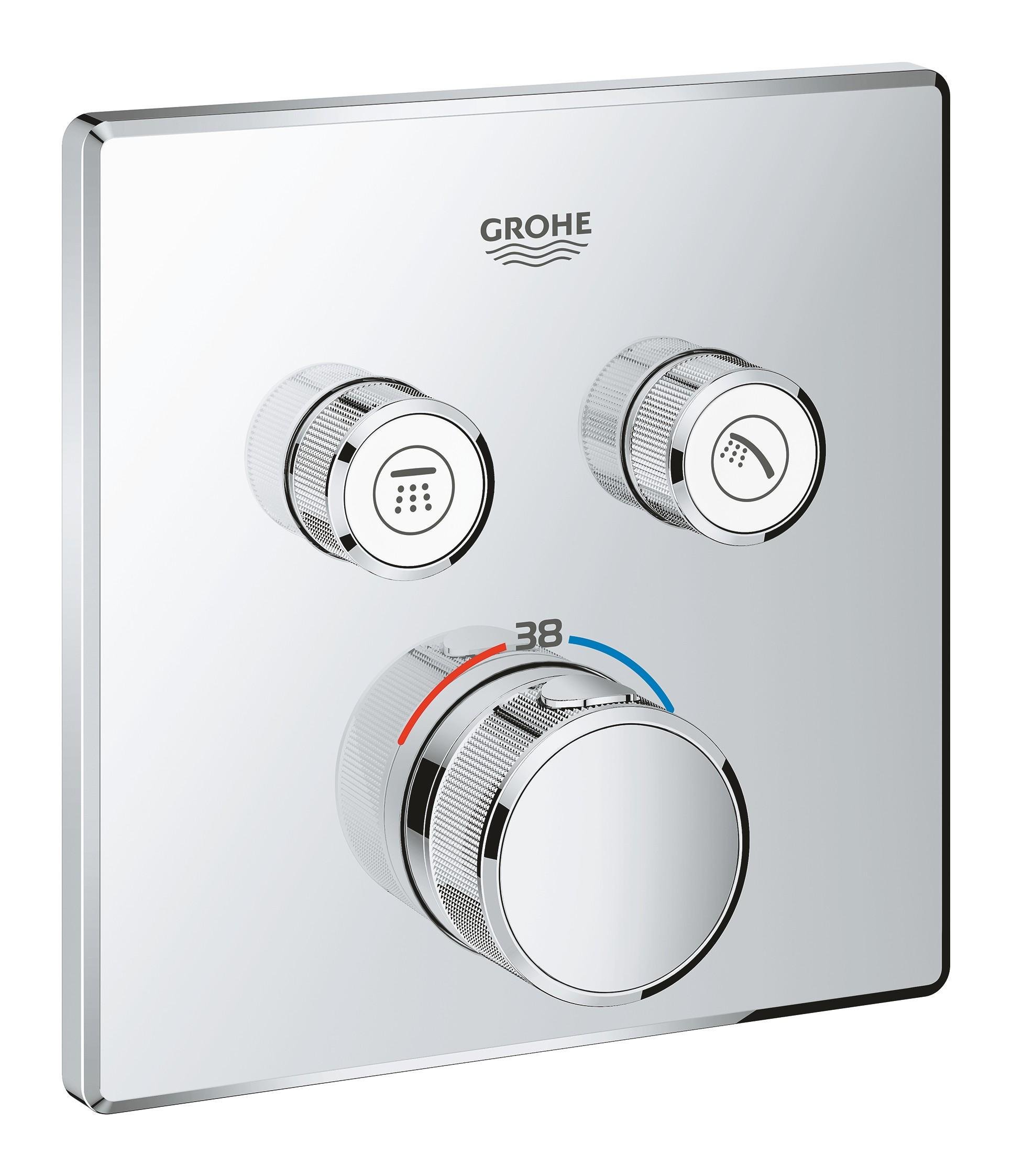 Термостат для душа скрытого монтажа Grohe Grohtherm SmartControl с двумя кнопками управления Хром (29124000)
