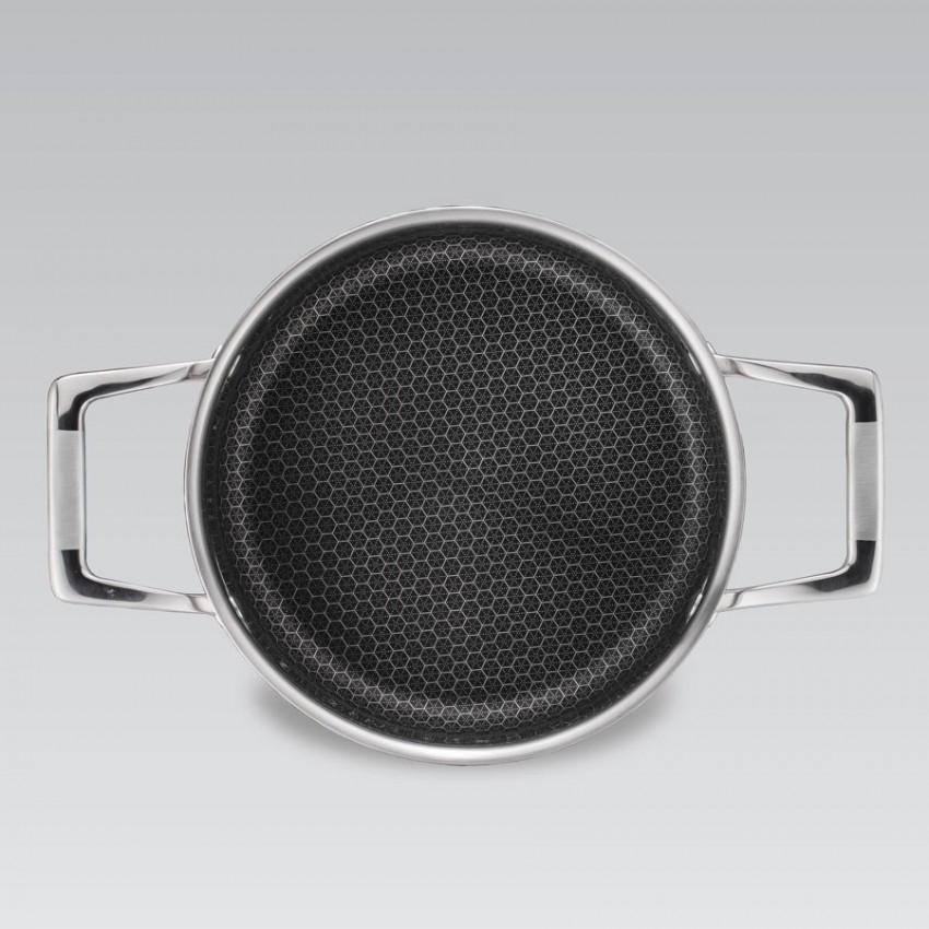 Кастрюля с крышкой Maestro Steel профессиональная 24 см 5,4 л (1246de43) - фото 3