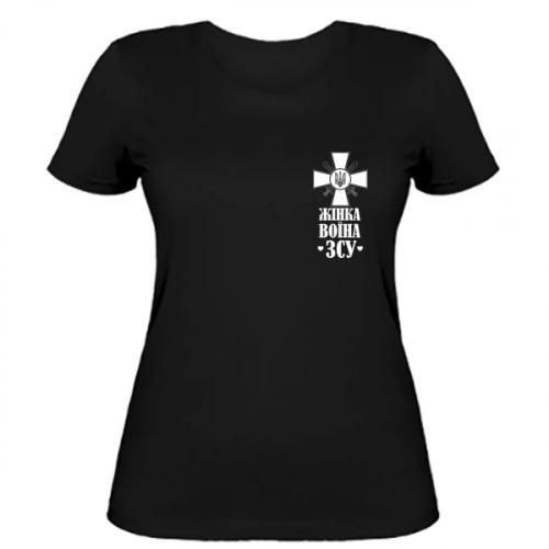 Футболка женская "Жінка воїна ЗСУ" XS Черный (14294459-2-186594-XS)