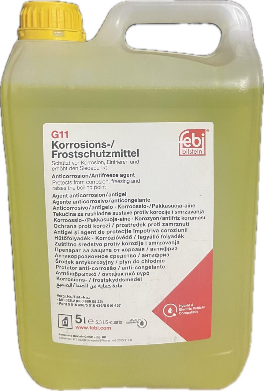 Антифриз Febi Аntifreeze G11 концентрат -80°С 5 л Жовтий (88541) Антифриз Febi Аntifreeze G11 концентрат -80°С 5 л Жовтий (88541)