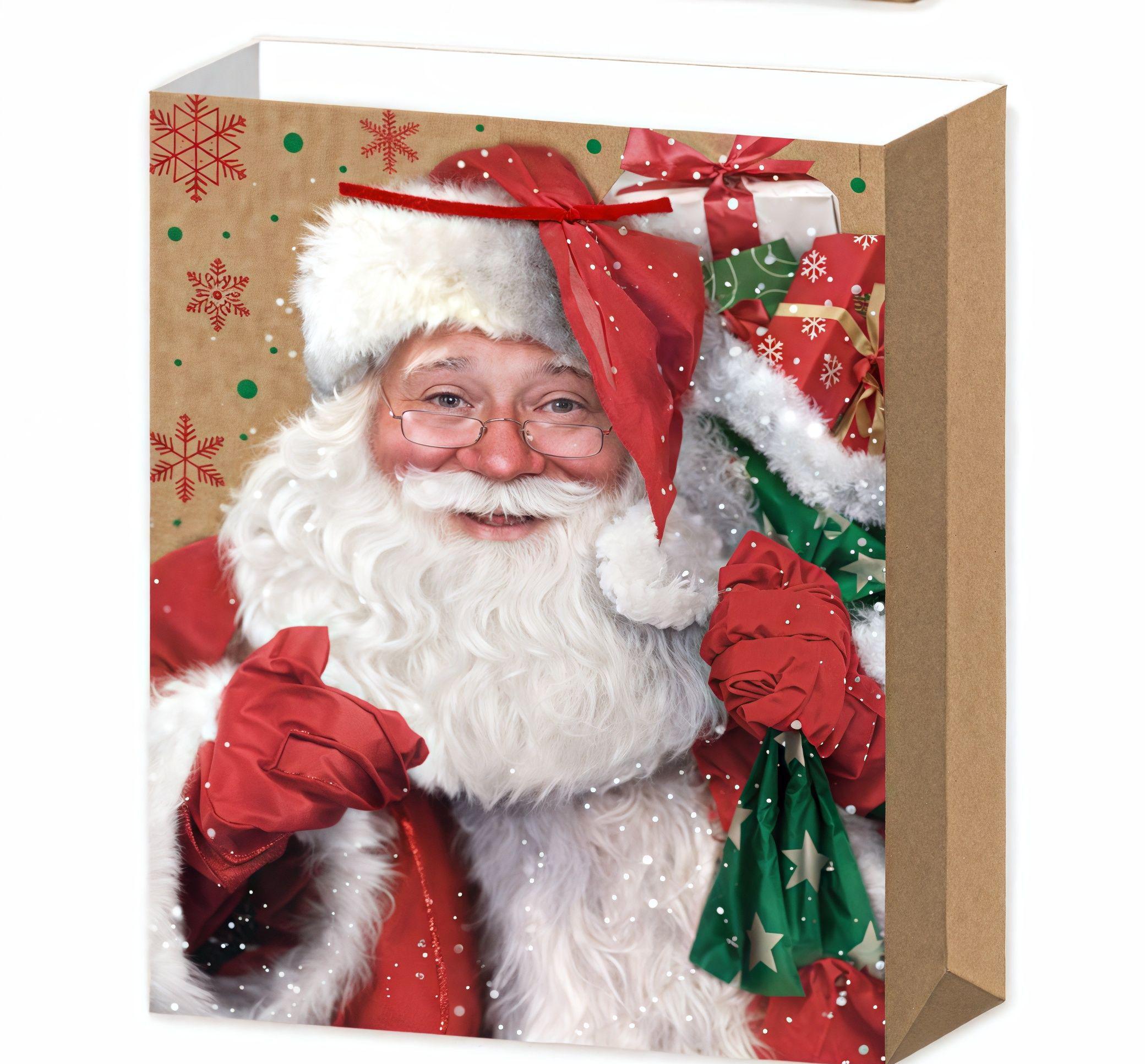 Подарочный пакет Stenson Santa R96604-S с ручками 18х23х10 см Разноцветный (25173091)