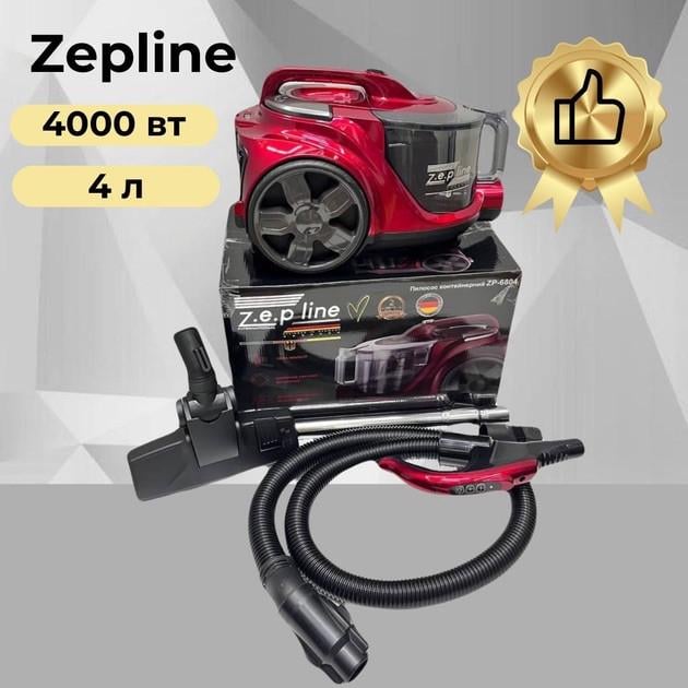 Пылесос контейнерный Zepline ZP-6804 с фильтром НЕРА 4000 Вт 4 л Красный (2542544358) - фото 2 Пылесос контейнерный Zepline ZP-6804 с фильтром НЕРА 4000 Вт 4 л Красный (2542544358) - фото 2