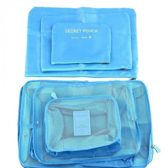 Набір органайзерів для речей Secret Pouch 6 шт. Блакитний (20912)