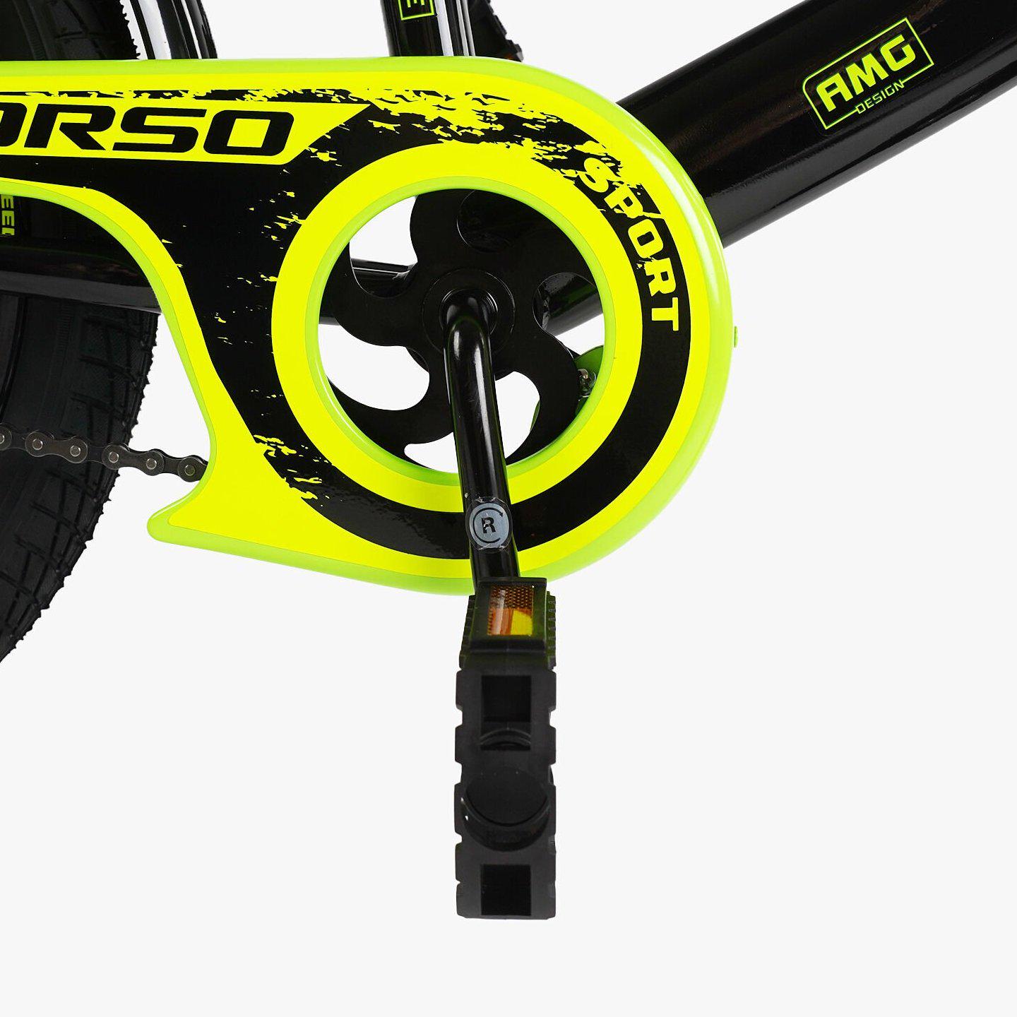 Велосипед двухколесный Corso MAXIS 18" детский с багажником Черно-салатовый - фото 4 Велосипед двухколесный Corso MAXIS 18" детский с багажником Черно-салатовый - фото 4