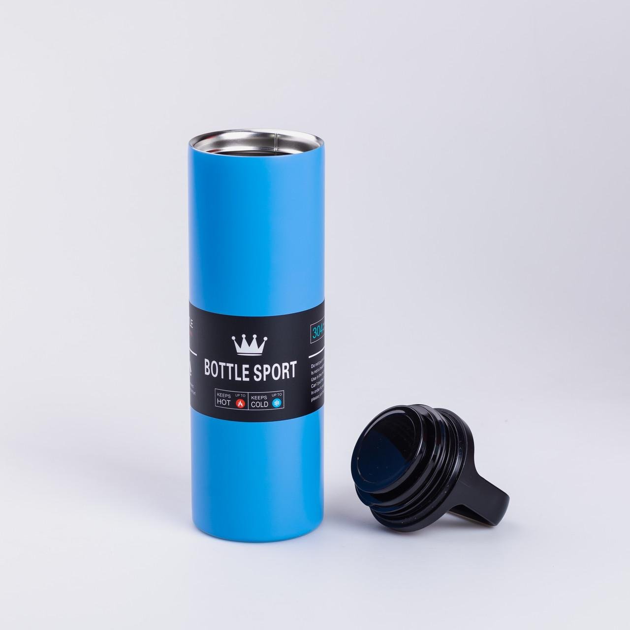 Термос металевий Bottle Sport із ручкою із нержавіючої сталі 0,5 л Синій (3366) - фото 4 Термос металевий Bottle Sport із ручкою із нержавіючої сталі 0,5 л Синій (3366) - фото 4