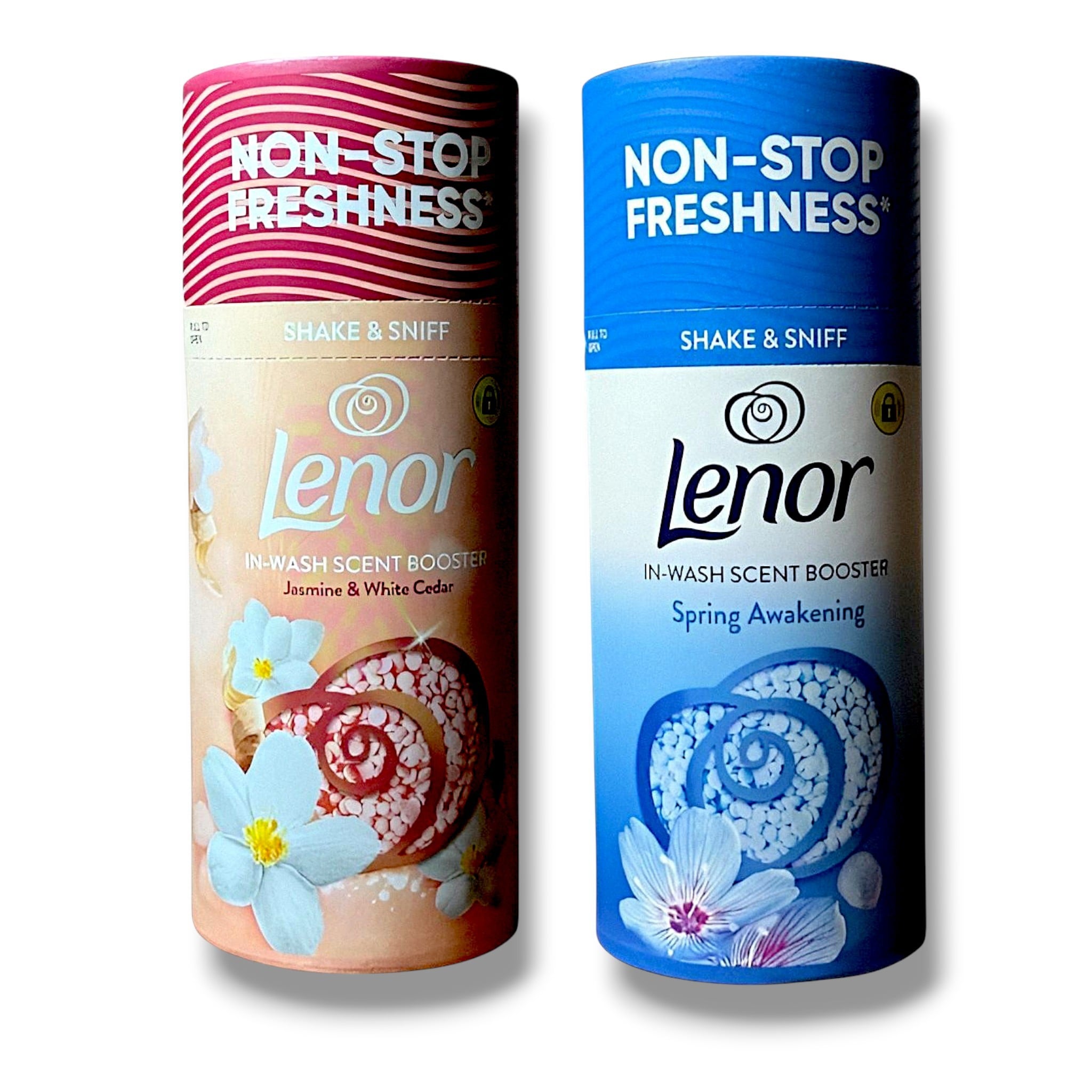 Набір кондиціонерів для білизни парфумовані Lenor Spring Awakening та Jasmine&White Cedar в гранулах-перлинках 155 г/2 шт. (05276/5LN)
