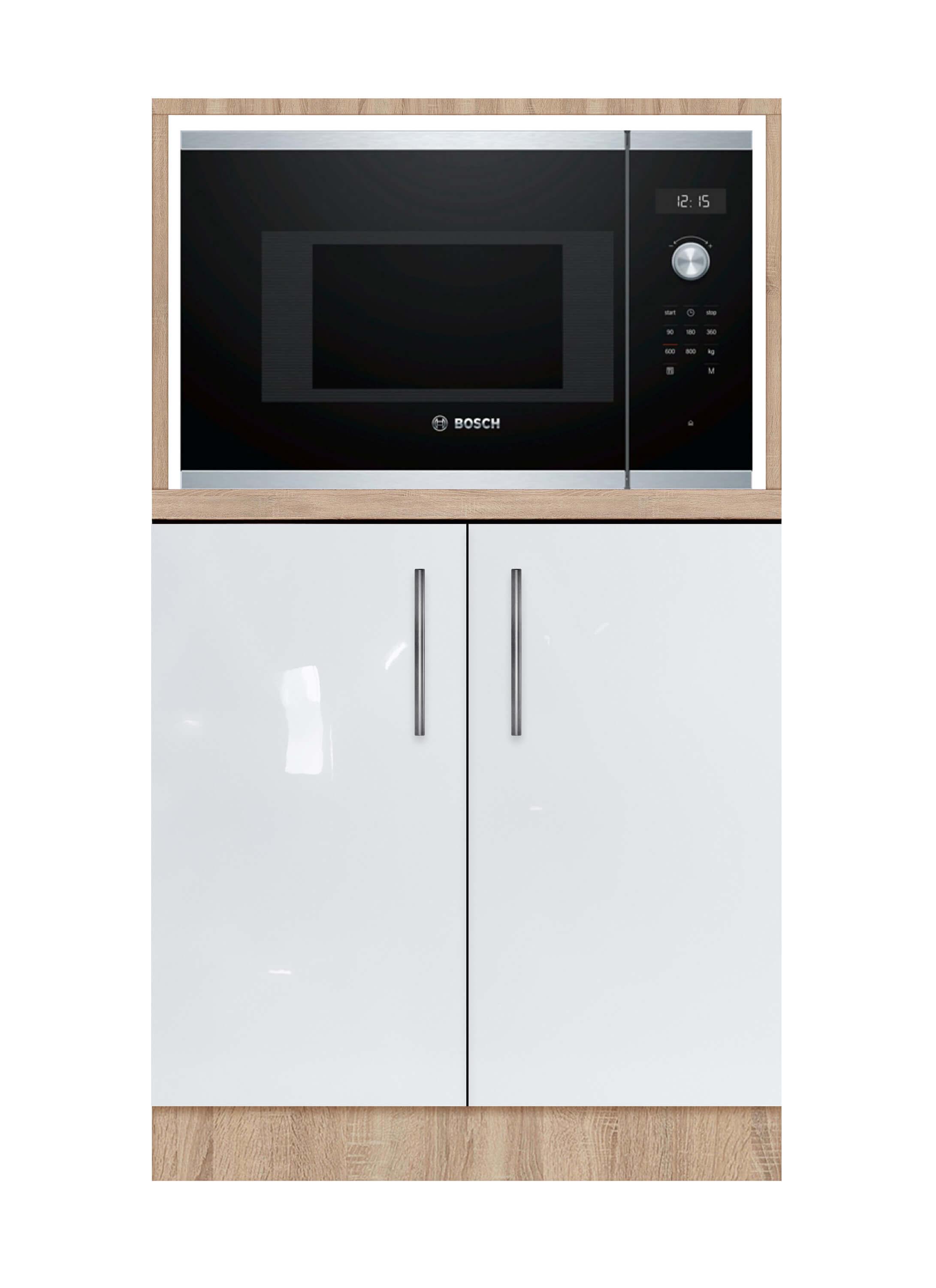 Тумба МАКСИ-МЕбель двухдверная без ящиков с отделом под МВ печь со столешницей 1-й кат. 700 Дуб сонома/Белый (5102272) - фото 6 Тумба МАКСИ-МЕбель двухдверная без ящиков с отделом под МВ печь со столешницей 1-й кат. 700 Дуб сонома/Белый (5102272) - фото 6