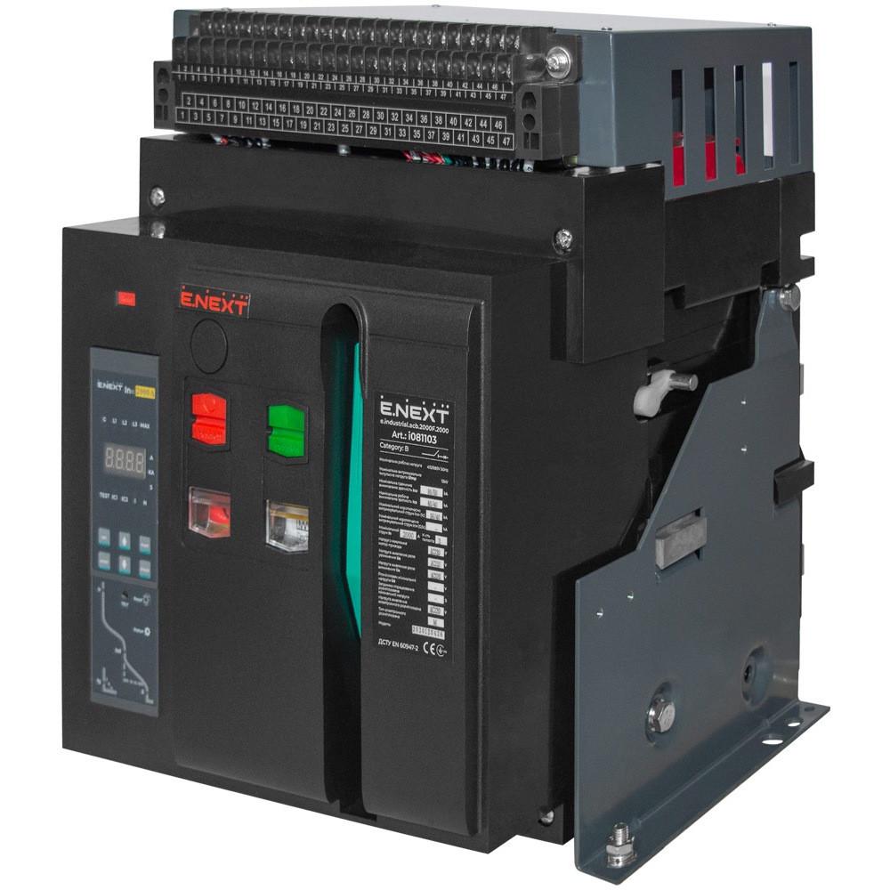 ВоздушныйАвтоматический выключатель e.industrial.acb.2000F.2000 стационарный 0,4kV 3Р электронный расцепитель (43594)