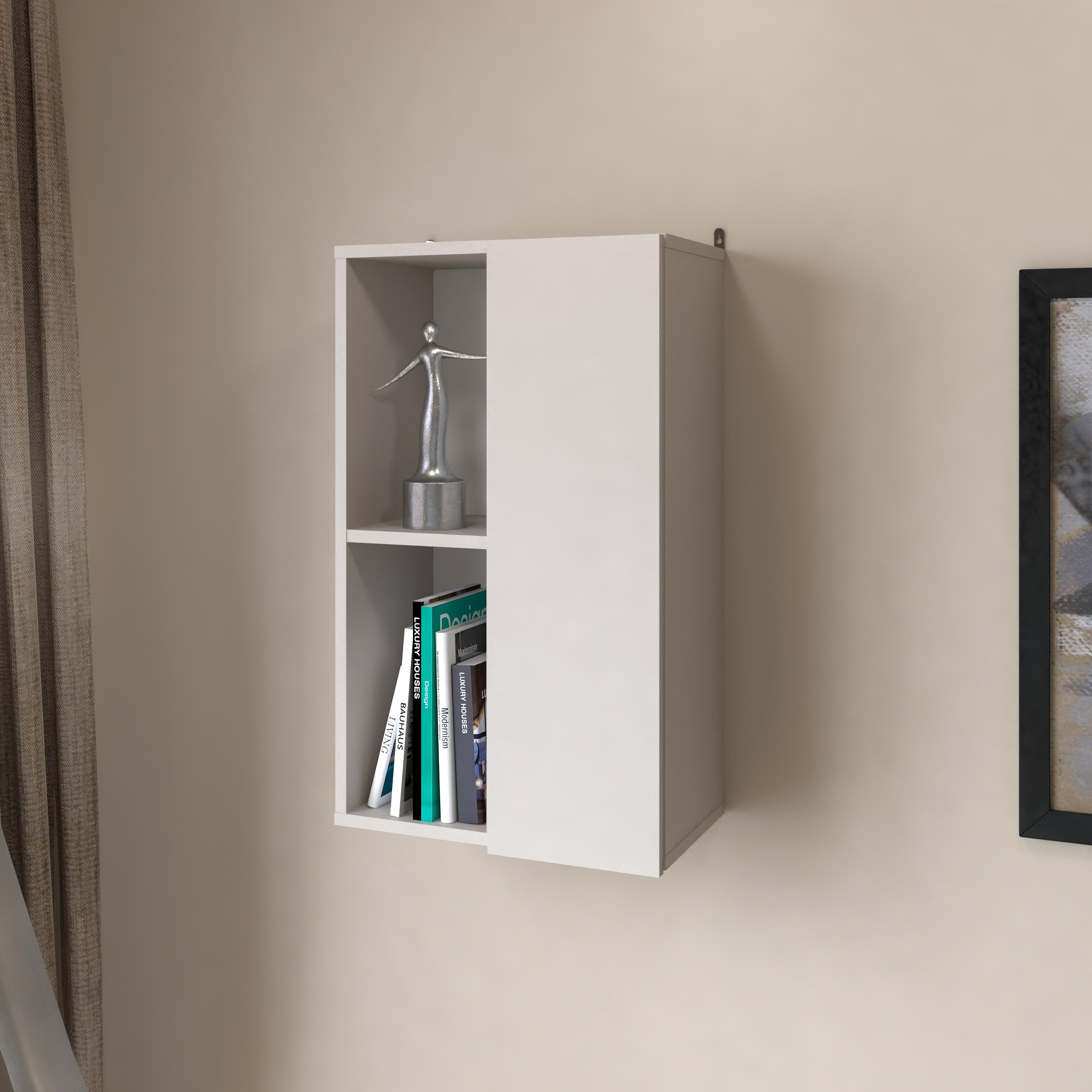 Полиця навісна FH-Dublin для книг та декору з дверцятами 450х750х270 мм Кашемір (33503251)