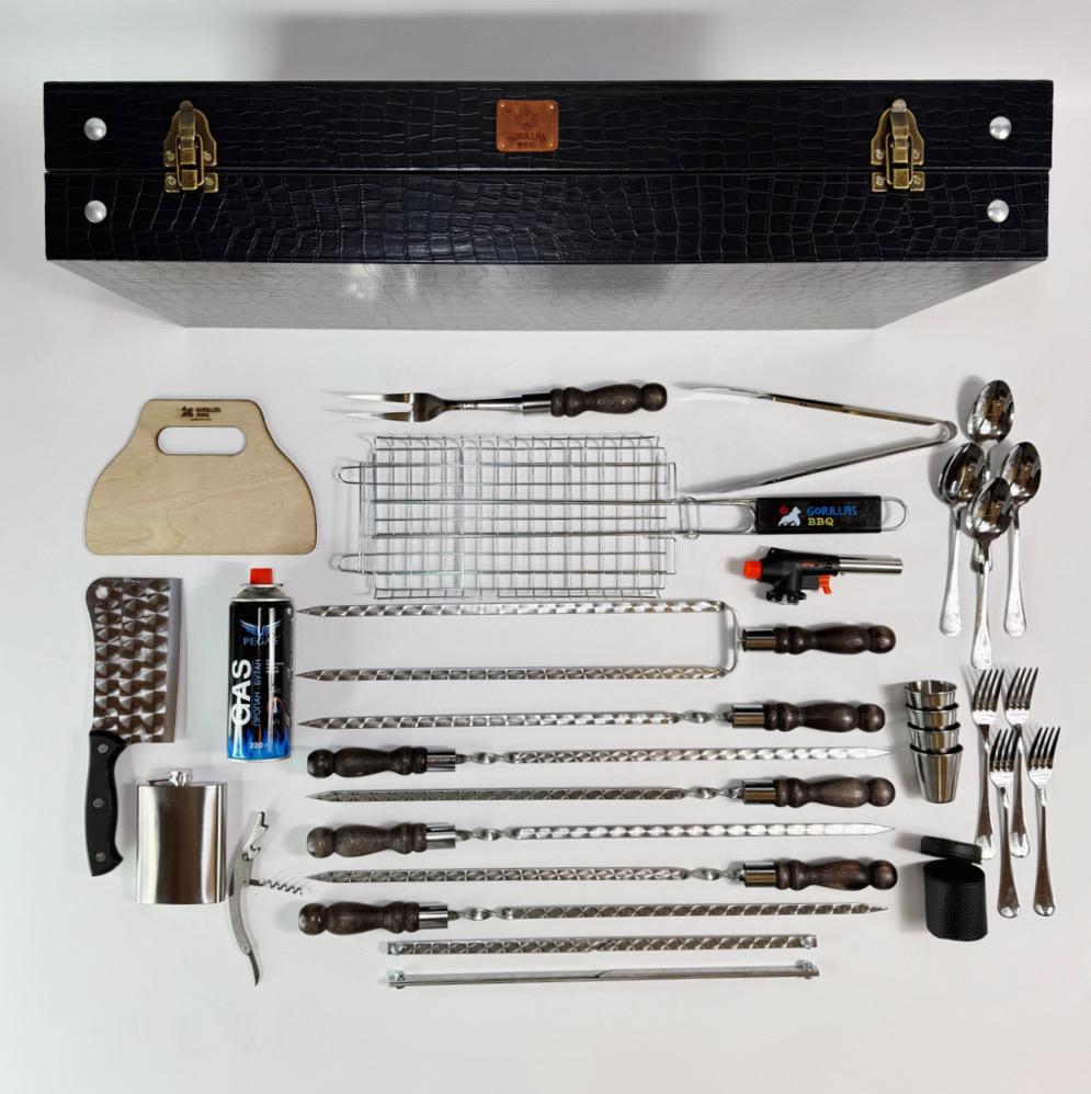 Набор для шашлыка Хамелеон ELIT BS71 в кожаной коробке