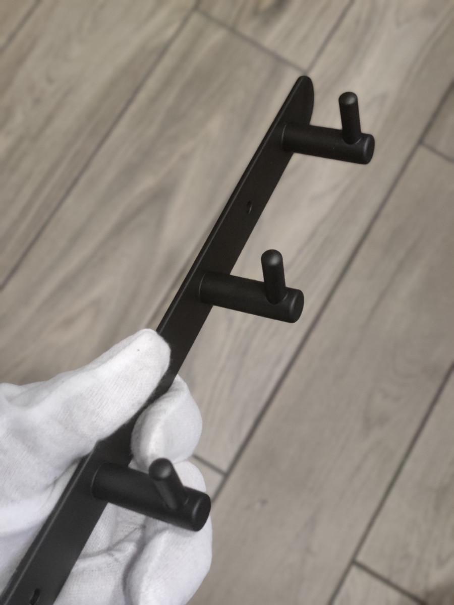 Вішалка у ванну Ermo E-PRO SLIM 4 Hooks SS-304 з нержавіючої сталі на 4 гачки Чорний (2436) - фото 3