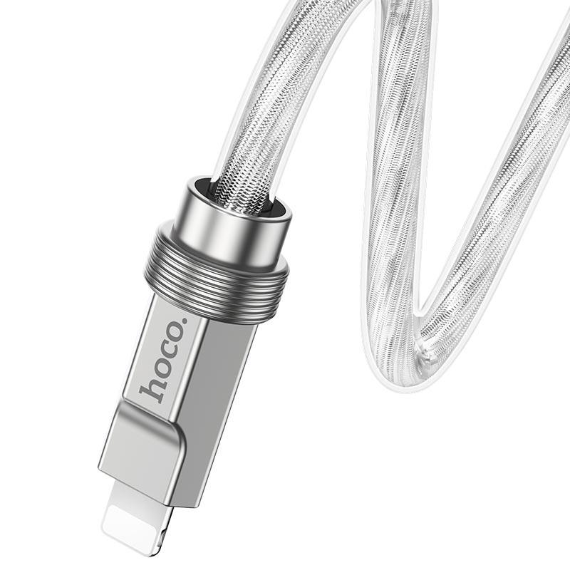 Кабель Hoco U113 Type-C to Lightning Solid PD Charging Data cable 1 м 20W 3A Silver (11314852) - фото 4