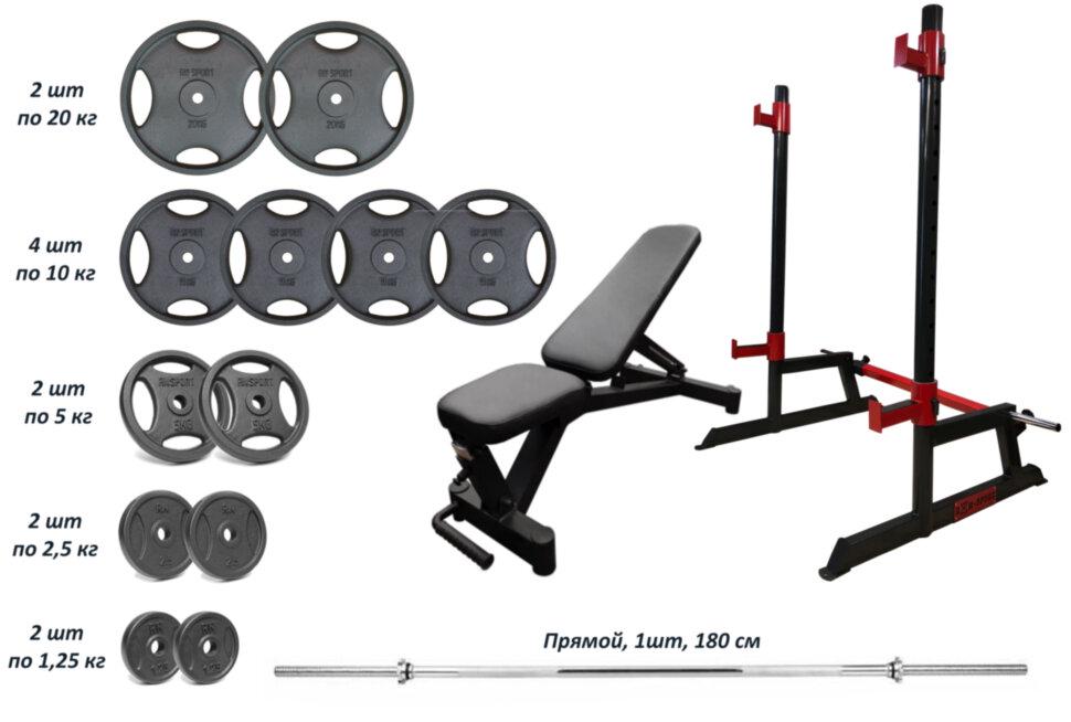 Набор лава Black Rock + стойки Round PRO + штанга RN-Sport Quatro 105 кг - фото 2