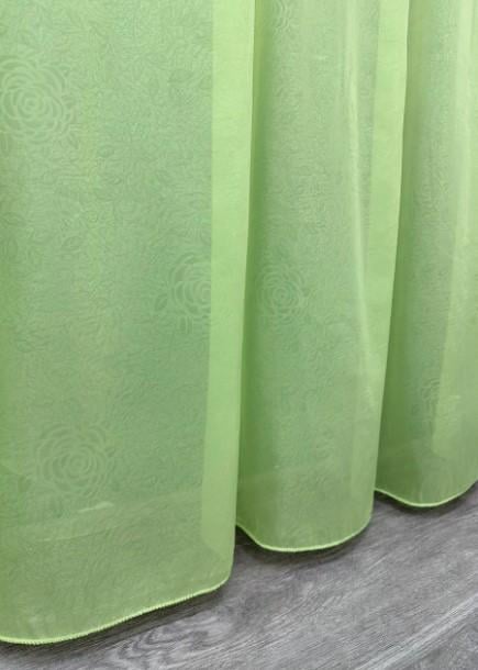 Тюль органза Цветы 2,8 м Салатовый (004т) - фото 6