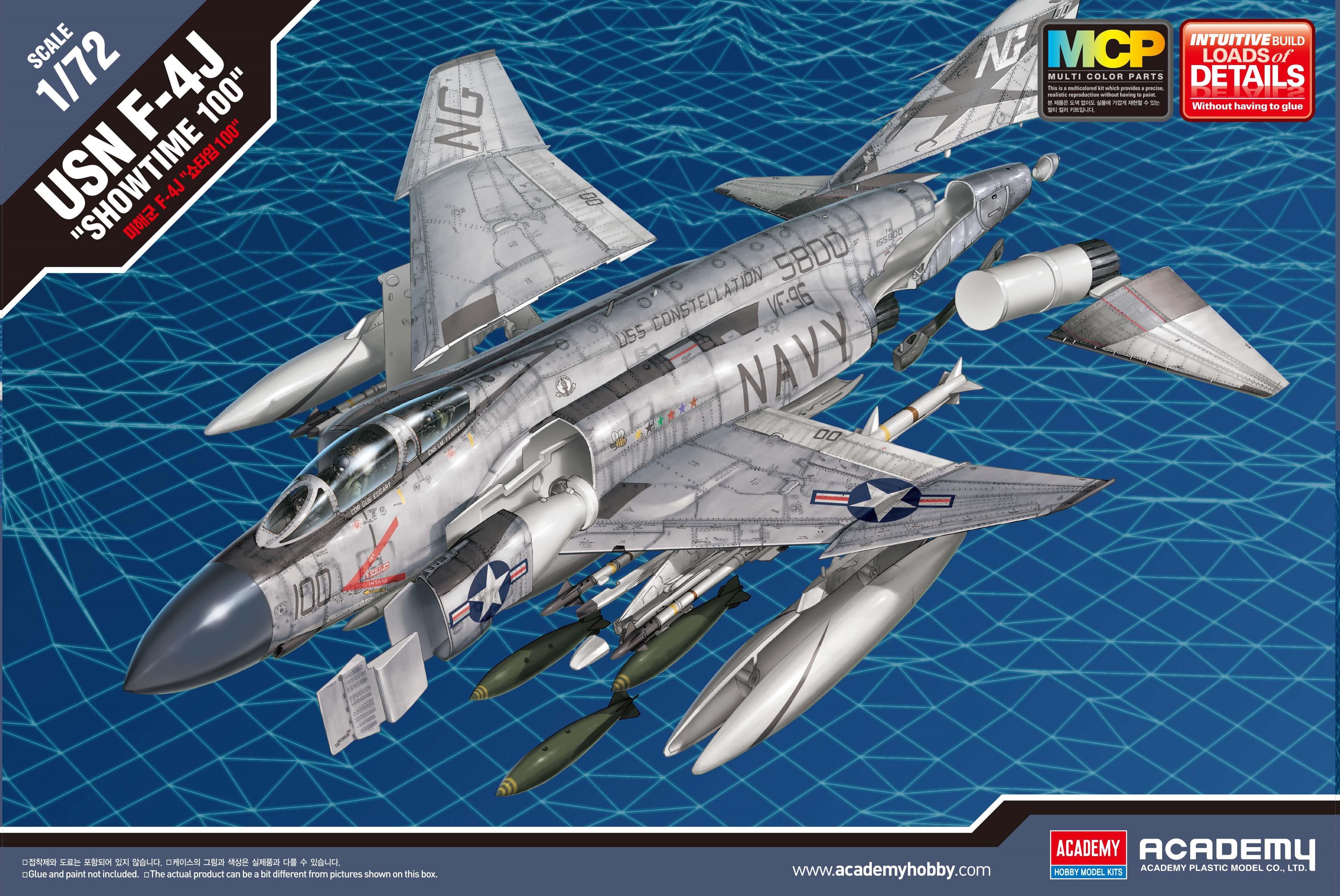 Збірна модель Academy USN F-4J VF-96 Show Time 100 1:72 (12515) MCP - фото 1