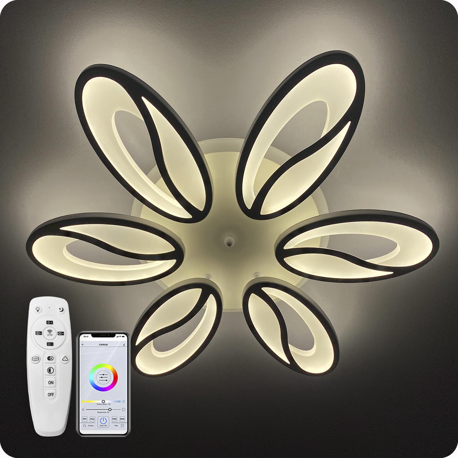 Люстра світлодіодна 517 Dlight 3color з пультом 105 Вт Білий (01799) - фото 2