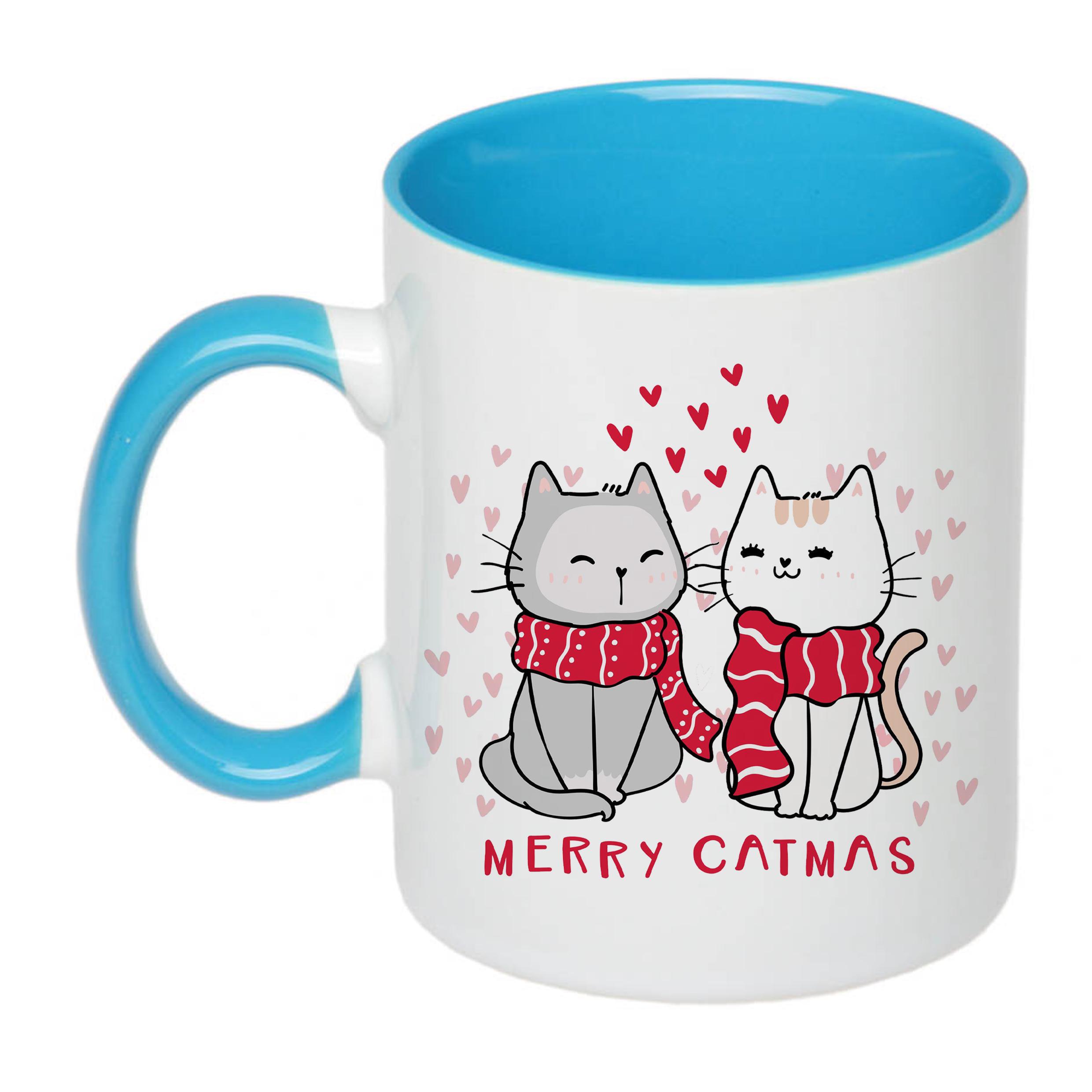 Чашка с печатью Merry Catmas 330 мл Голубой (21402) Чашка с печатью Merry Catmas 330 мл Голубой (21402)