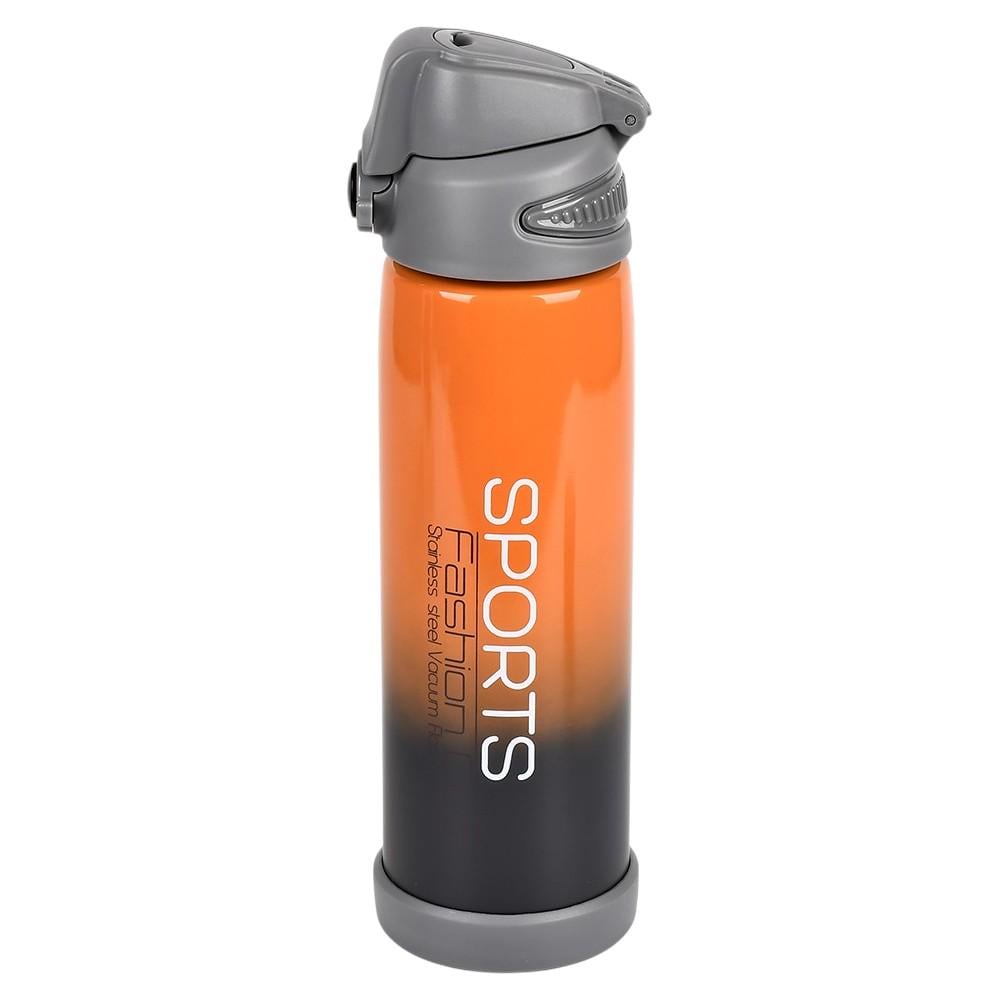 Термос-поїлка пластиковий Sports Fashion MT-3892-0.8 герметична кришка 800 мл Оранжево-сірий (28822418)