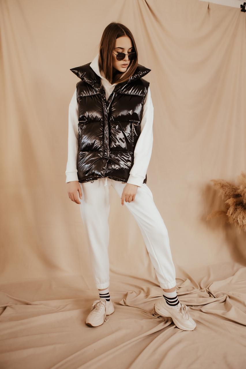 Жилетка женская Zefir длинная яркая безрукавка Черный