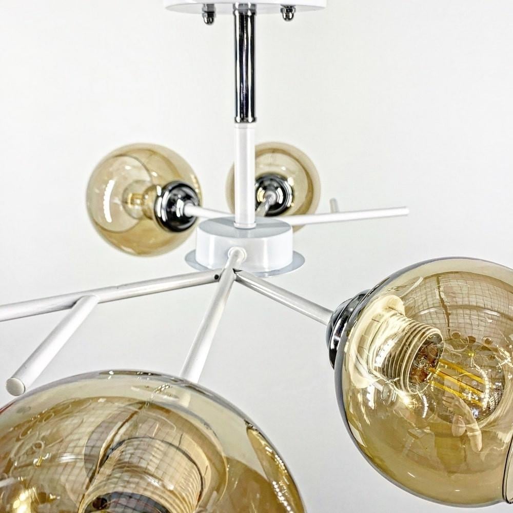 Люстра на 4 янтарных плафона 75х22 см (088N/4 WT+CH+AM) - фото 3 Люстра на 4 янтарных плафона 75х22 см (088N/4 WT+CH+AM) - фото 3