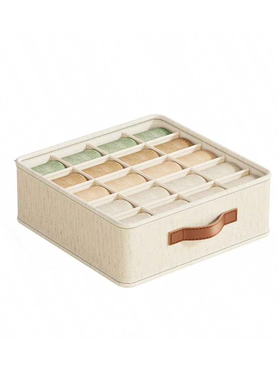 Органайзер соти для зберігання білизни з секціями каркасний 20 відділень 32х32х11 см Бежевий (60093)