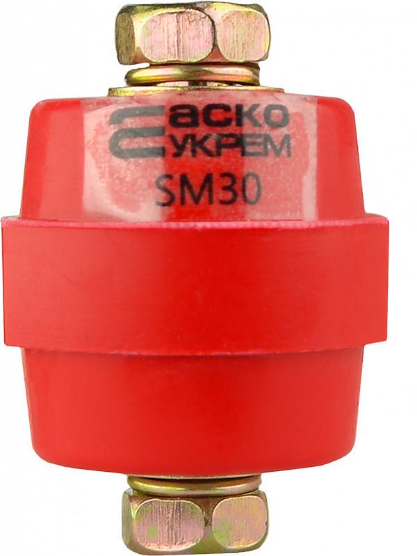 Изолятор-держатель силовой шины АСКО-Укрем SM30 8 кВ 30 мм М8 с болтом (A0150100002)