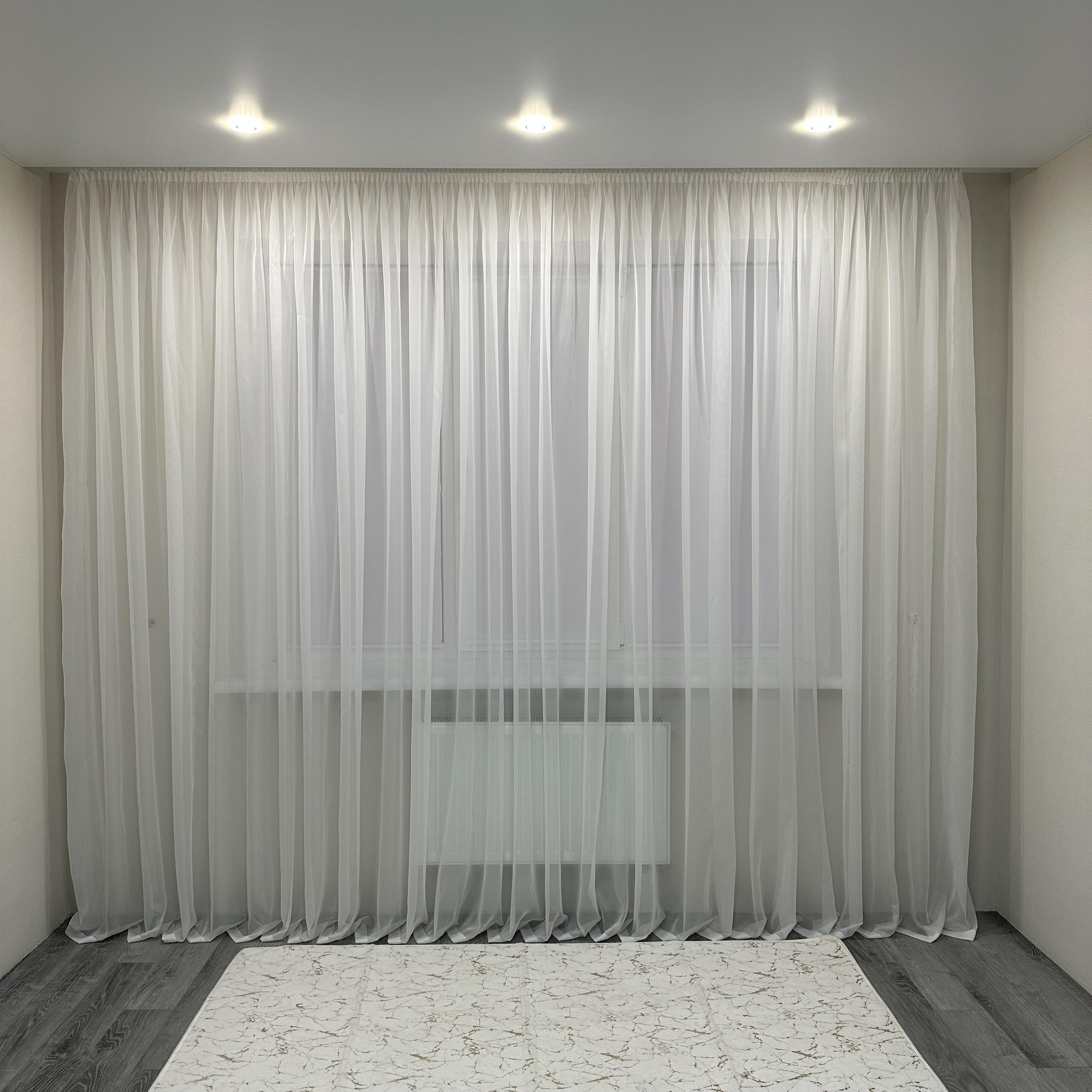 Тюль шифоновый готовый на тесьме 400х270 см Белый (ТШ-4) - фото 4 Тюль шифоновый готовый на тесьме 400х270 см Белый (ТШ-4) - фото 4