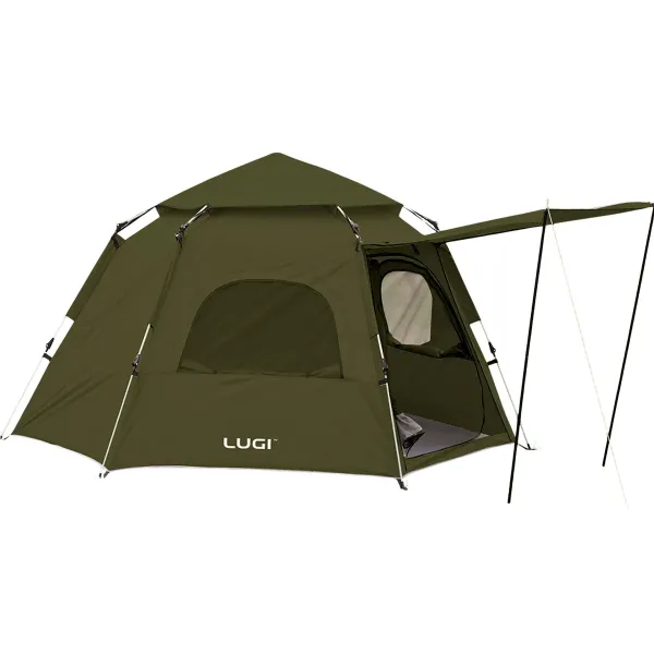 Намет туристичний тримісний LUGI з автоматичним каркасом 240х210х130 см Зелений (147-107-LU-020)