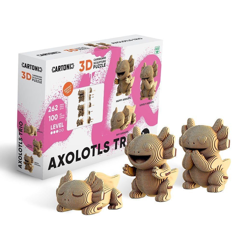 Пазл картонный 3D Cartonic Трио Аксолотлив AXOLOTLS TRIO
