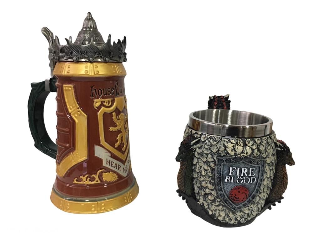 Подарочный набор кружка House Lannister и Fire And Blood Targaryen 3D Дом Таргариен 650/400 мл
