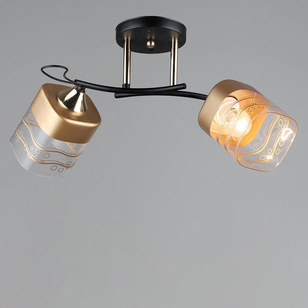 Люстра потолочная Light House SRS-19070/2 Черный/Золотой/Золотой с прозрачным 