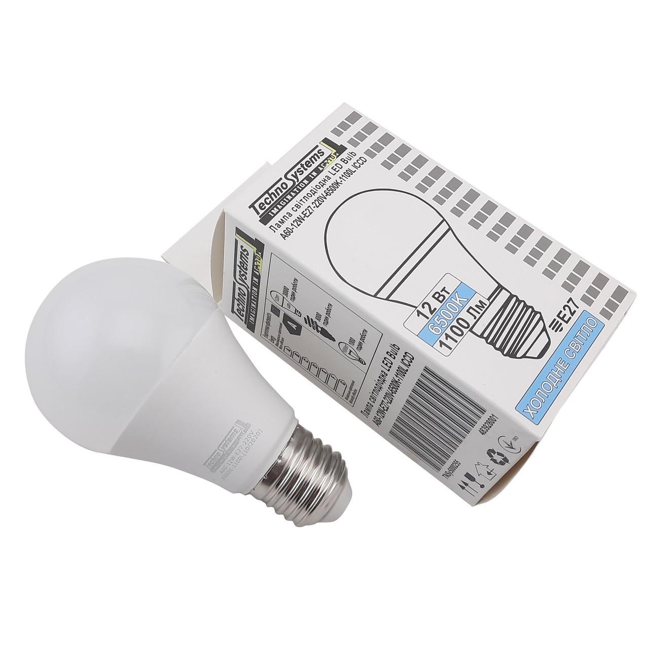 Лампа світлодіодна TNSy LED Bulb A60 12Вт E27 6500К 1100Лм ICCD (куля) TNSy5000255