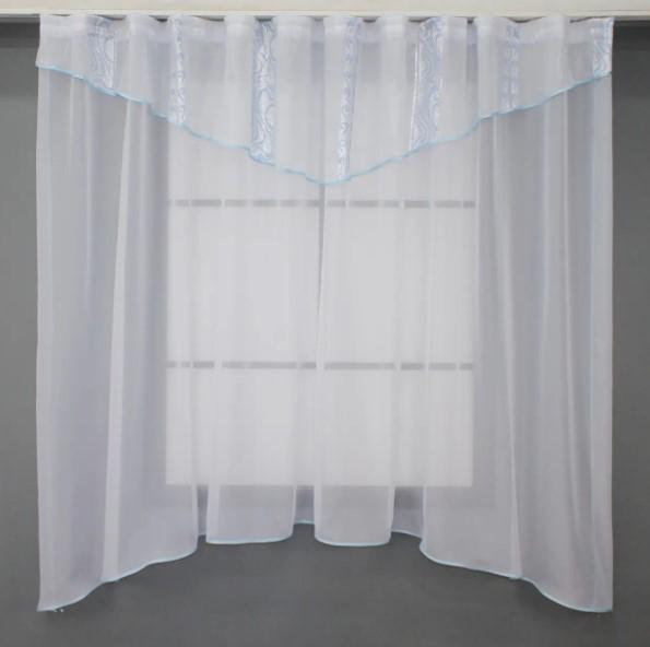 Занавеска кухонная с аркой 280х170 см Белый/Голубой (00к 59-909) Занавеска кухонная с аркой 280х170 см Белый/Голубой (00к 59-909)