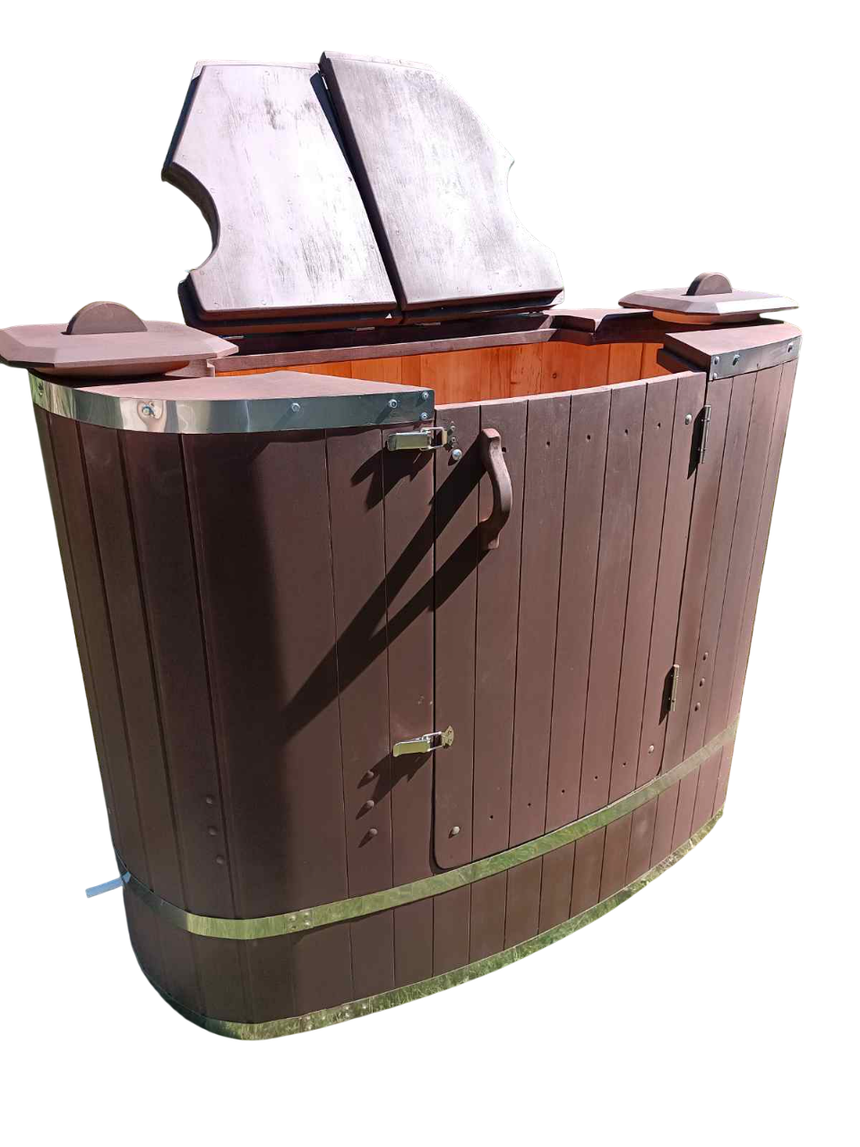 Фитобочка для двоих из натурального дерева Сімейний Затишок 1600х800х1300 мм