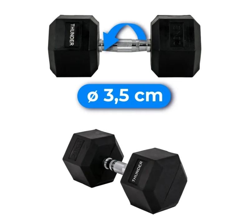 Гантель шестигранный Thunder 20 кг (HEXAGONAL-DUMBBELLS-20KG) - фото 3 Гантель шестигранный Thunder 20 кг (HEXAGONAL-DUMBBELLS-20KG) - фото 3