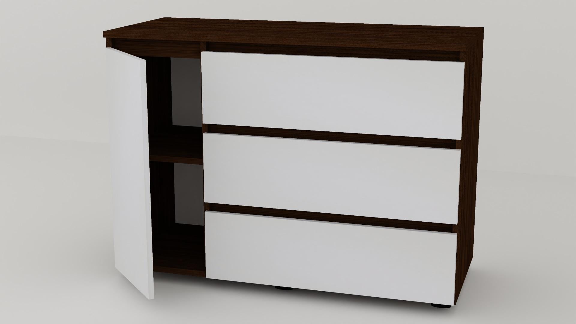 Комод Алекса СН-13/50 105х50х75 см Белый/Орех селект