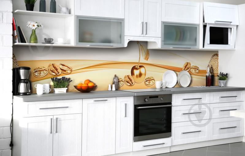 Скинали на кухню Zatarga «Золотая рука Мидаса» 600х2500 мм виниловая 3Д наклейка кухонный фартук самоклеящаяся