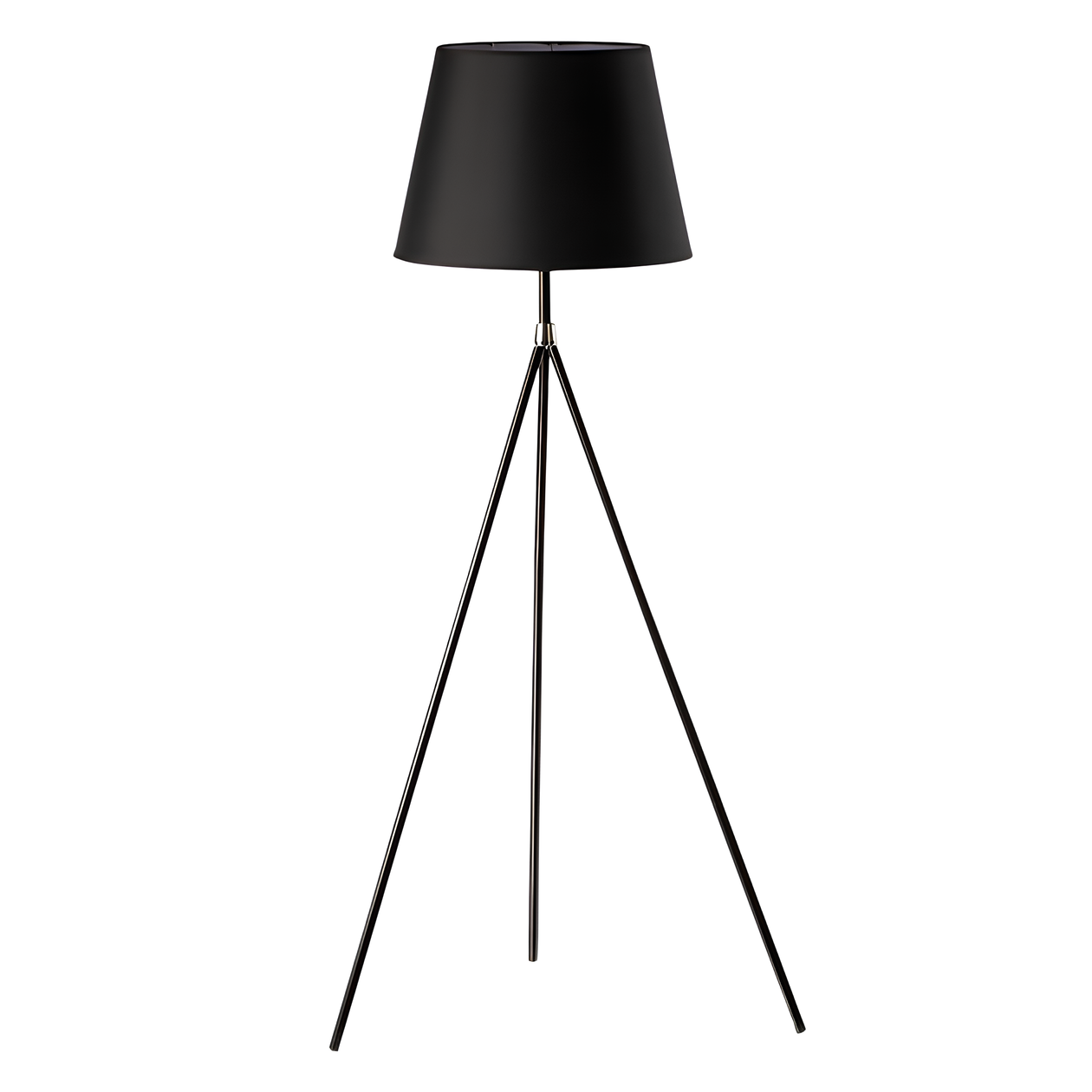 Торшер Svet на трех ножках с тканевым абажуром под лампу Е27 Черный (SWT-3045 BASE+SHADE BK)