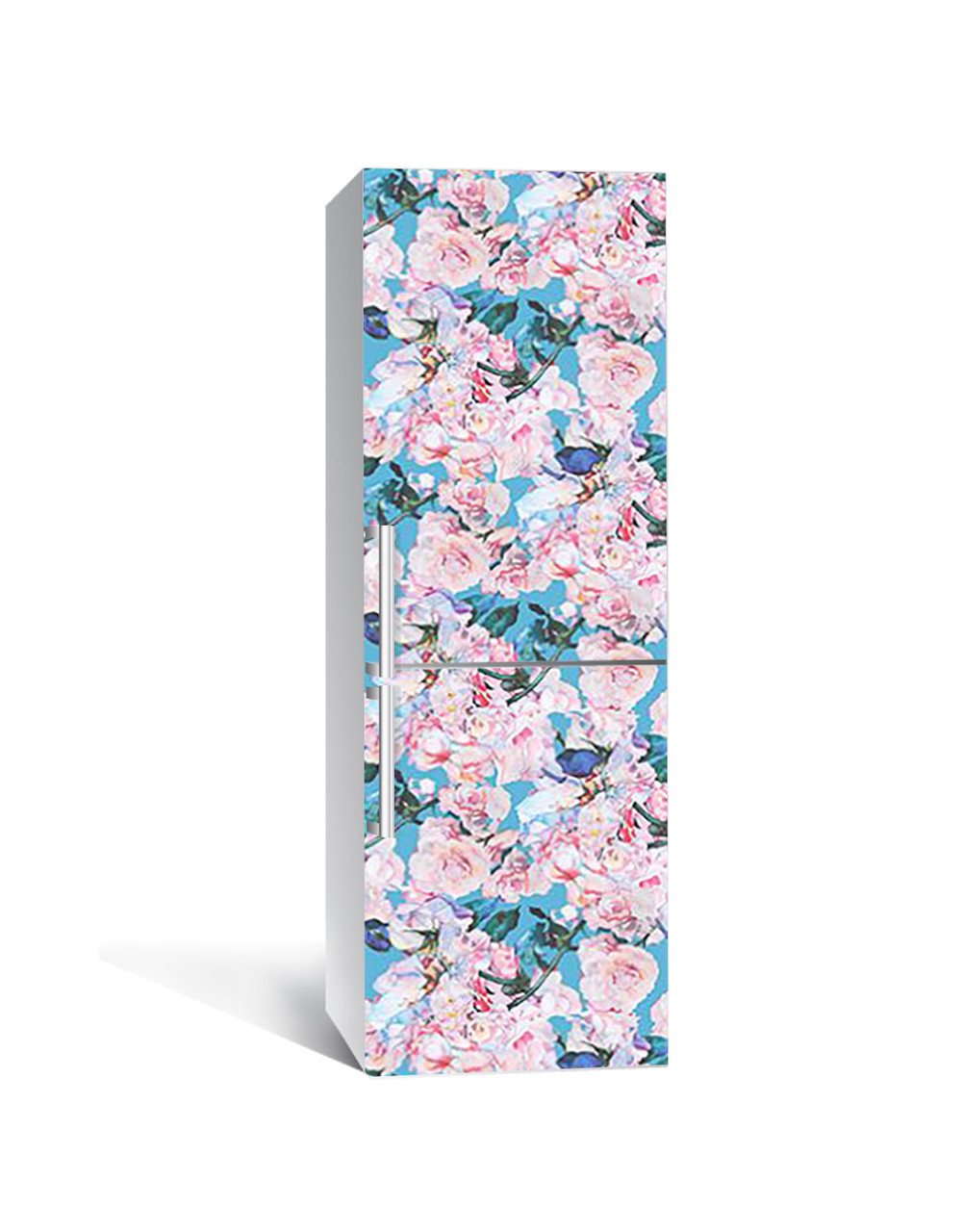 Наклейка 3D на холодильник Zatarga "Бирюза и нежность розы" виниловая 650х2000 мм