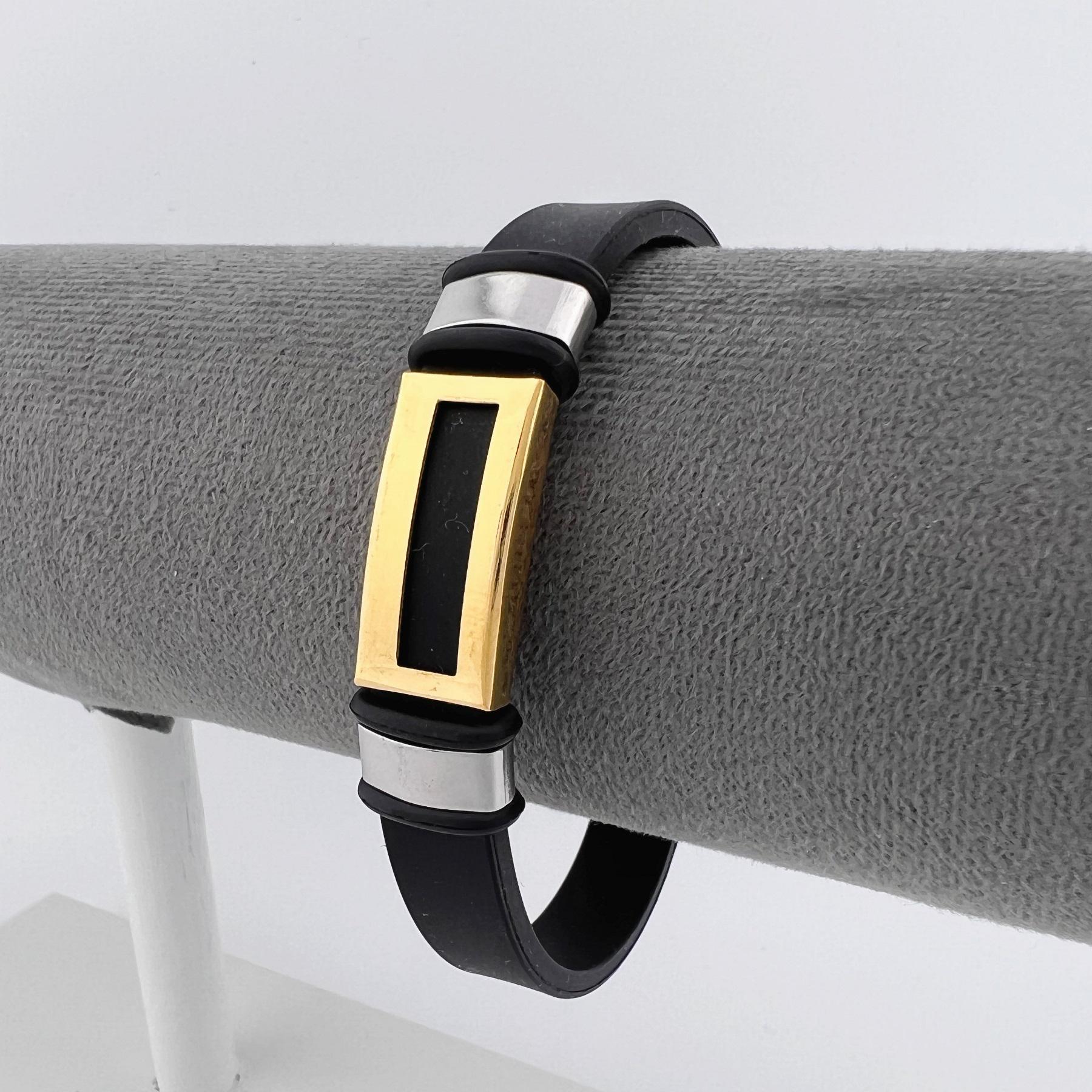 Браслет из медицинской стали на силиконовом ремешке 20 см (BSS-034)