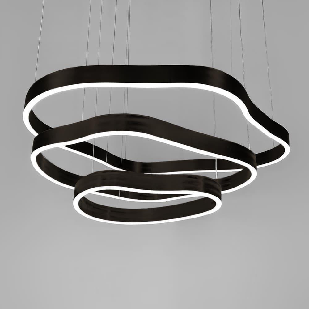 Люстра необычная и эффектная на 3 яруса 85/64/40 см Черный (PCL006-800х600х400 BK)