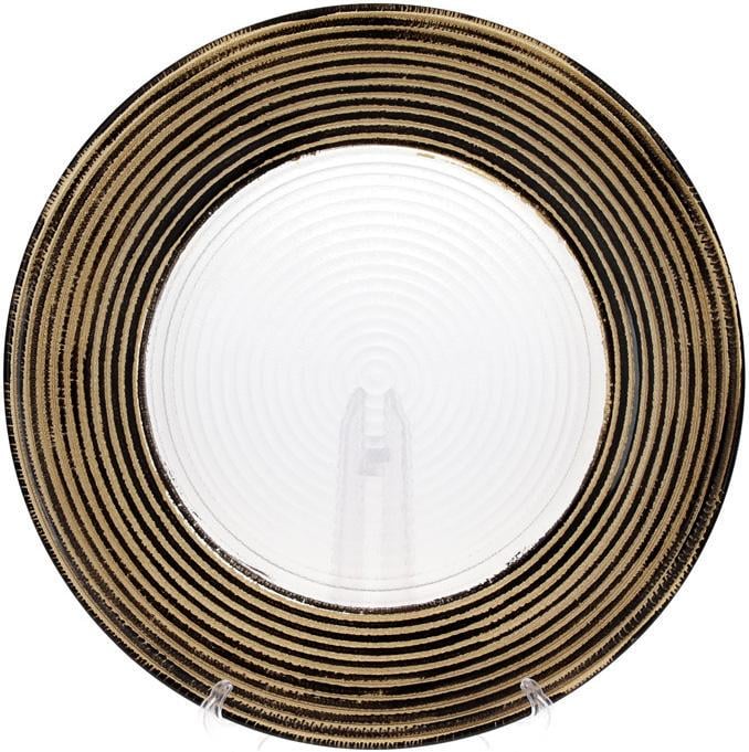 Сервировочное блюдо с подставной тарелкой с золотом 33 см